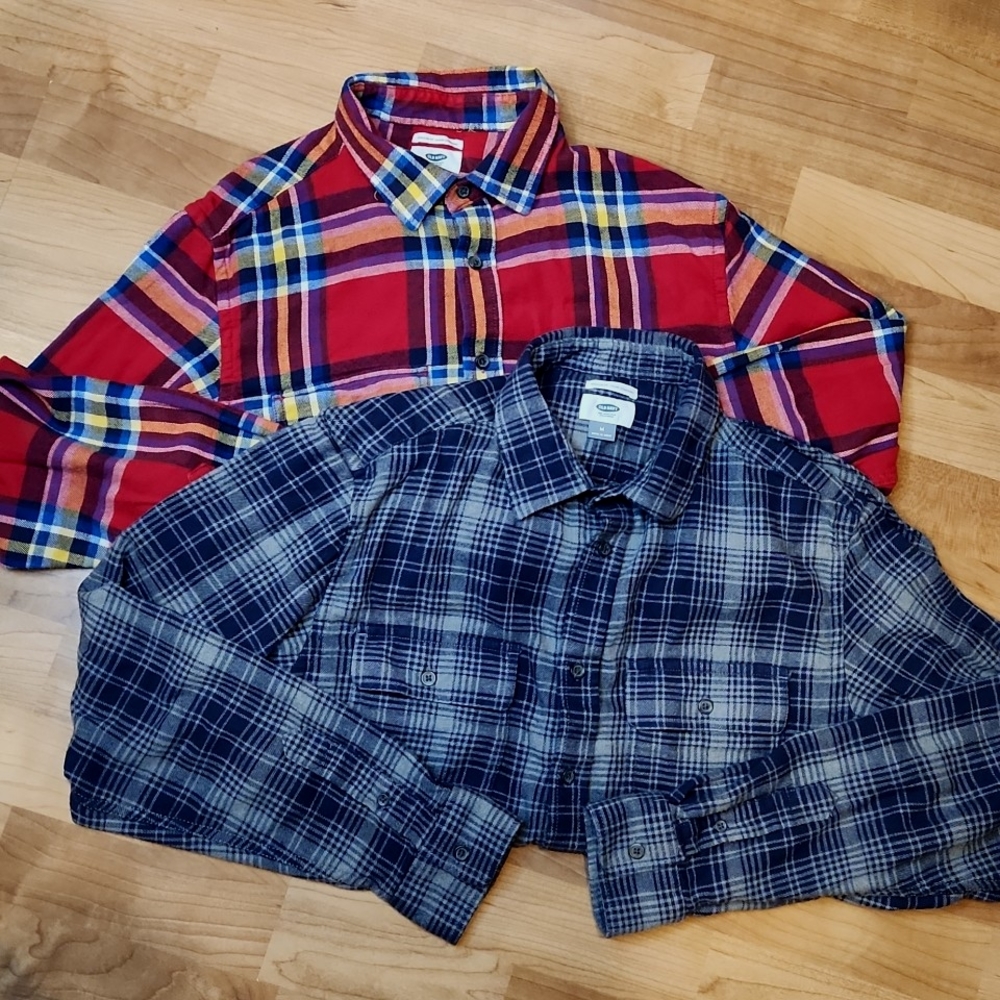 2 flannel shirts